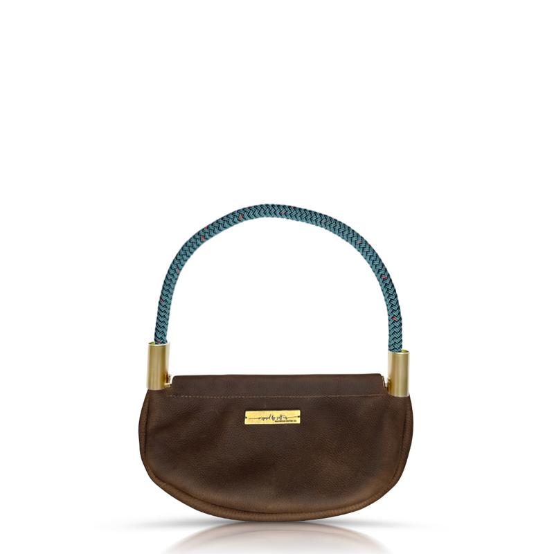 Clam Shell Bag in Brown Leather-zoom-