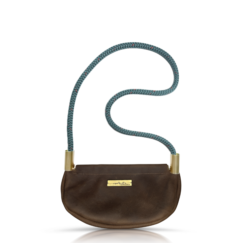 Clam Shell Bag in Brown Leather-zoom-10