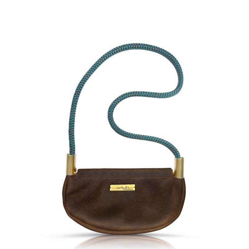 Clam Shell Bag in Brown Leather-zoom-