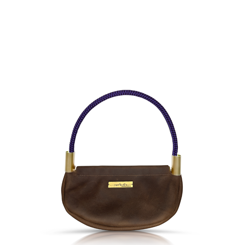 Clam Shell Bag in Brown Leather-zoom-