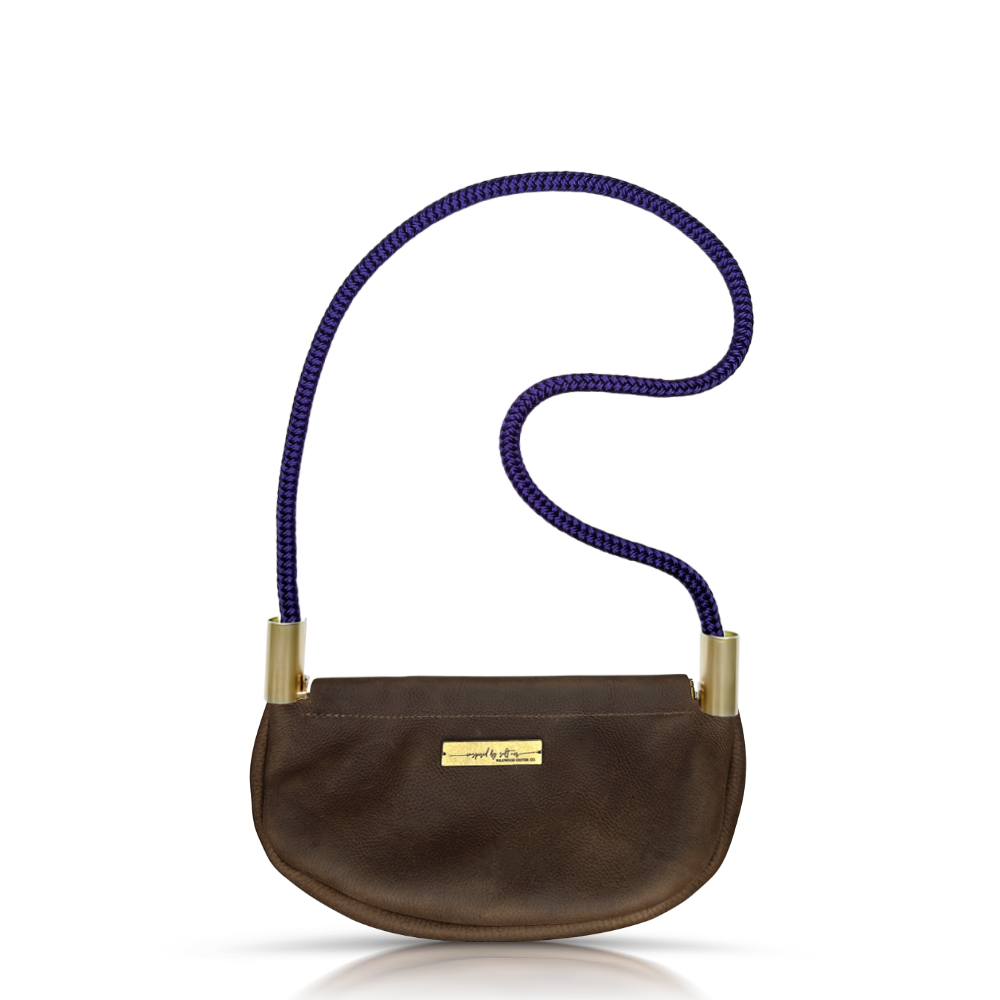 Clam Shell Bag in Brown Leather-zoom-14