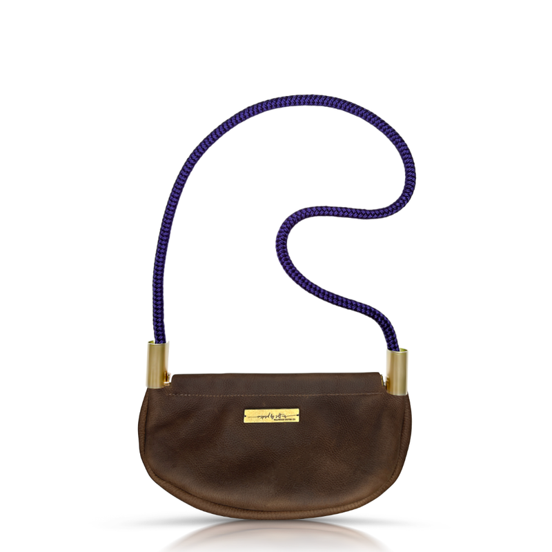 Clam Shell Bag in Brown Leather-zoom-