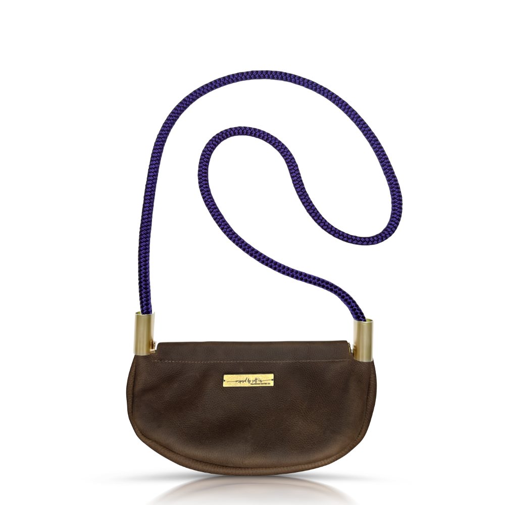 Clam Shell Bag in Brown Leather-22