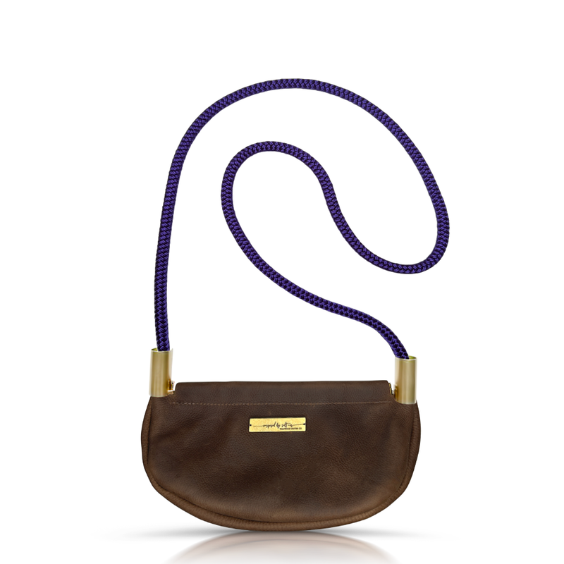 Clam Shell Bag in Brown Leather-zoom-