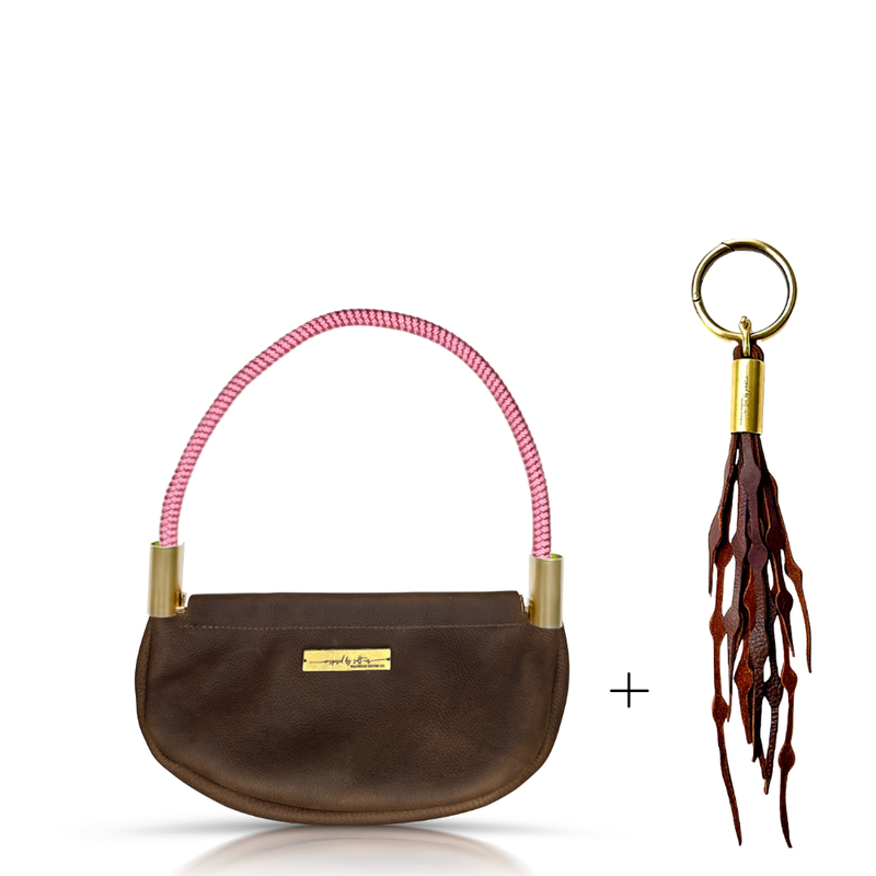 Clam Shell Bag in Brown Leather-zoom-