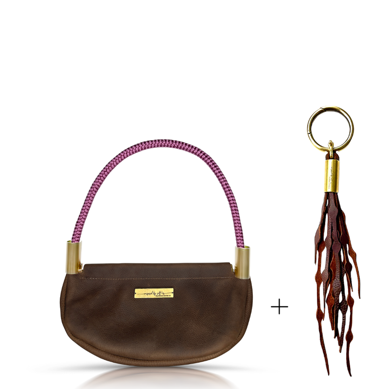 Clam Shell Bag in Brown Leather-zoom-