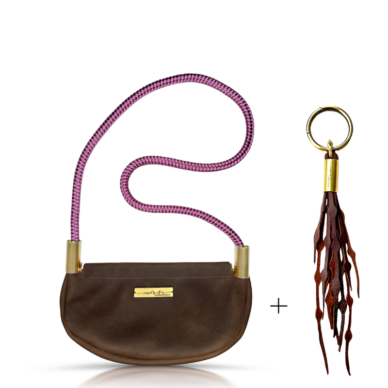 Clam Shell Bag in Brown Leather-zoom-
