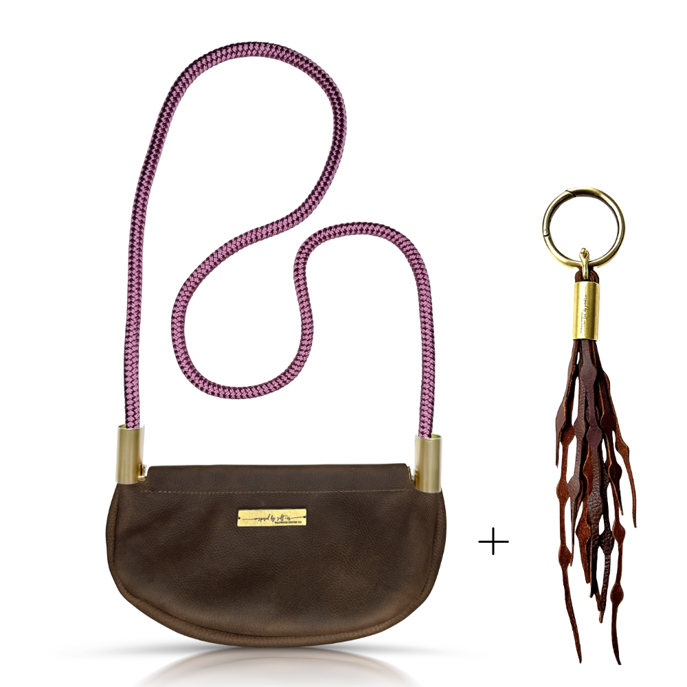 Clam Shell Bag in Brown Leather-zoom-73