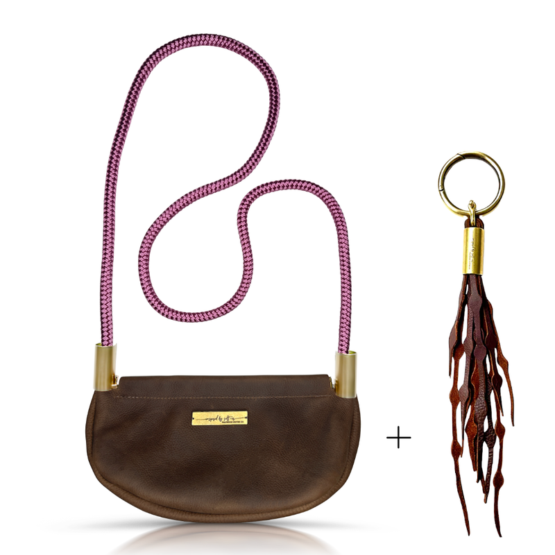 Clam Shell Bag in Brown Leather-zoom-