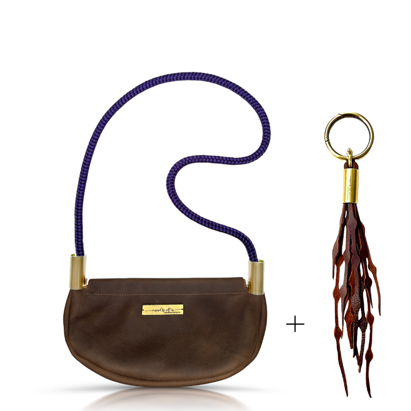 Clam Shell Bag in Brown Leather-zoom-