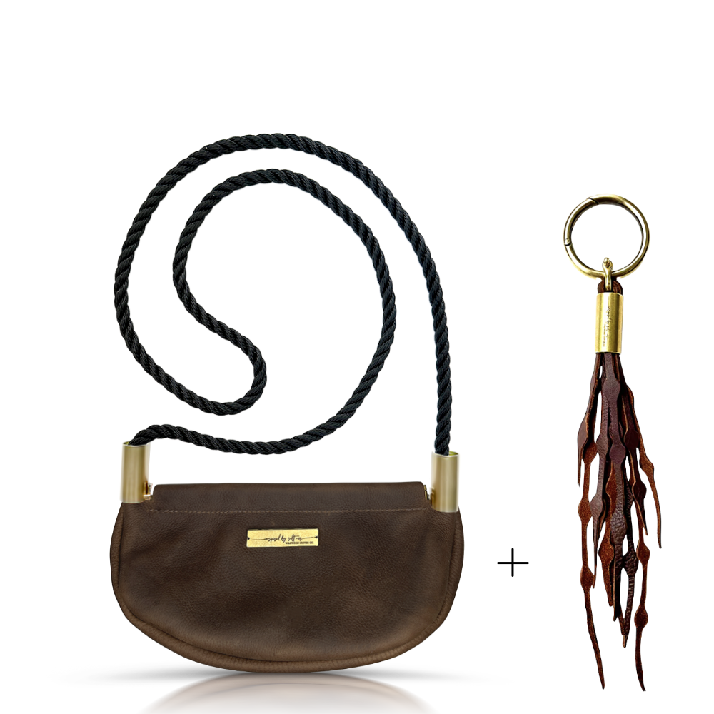 Clam Shell Bag in Brown Leather-zoom-49