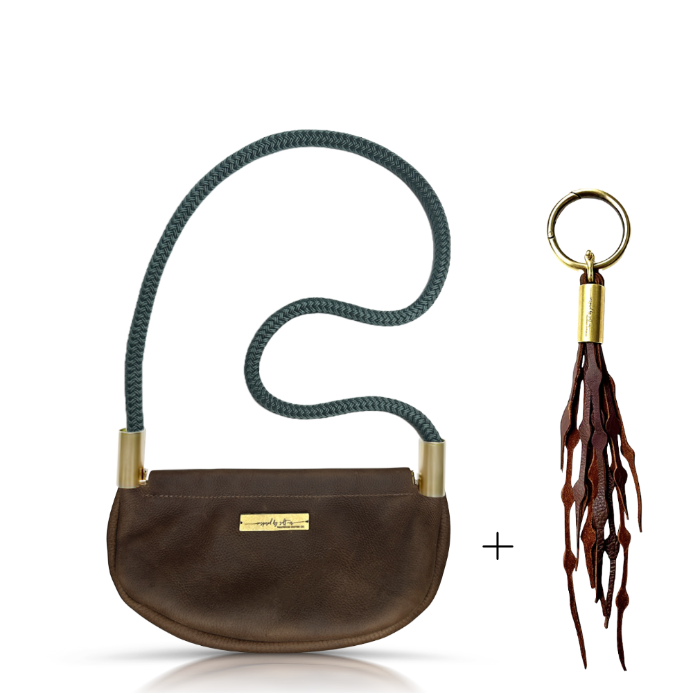 Clam Shell Bag in Brown Leather-zoom-59