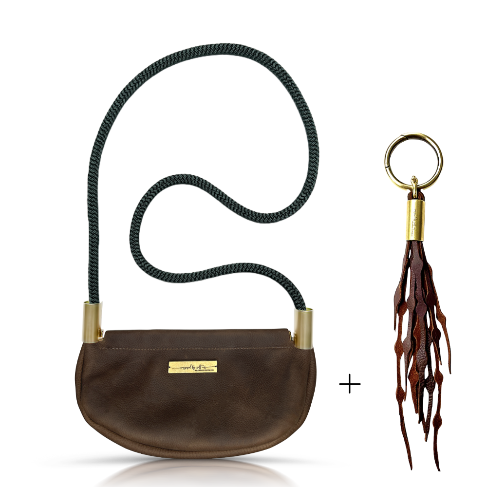 Clam Shell Bag in Brown Leather-zoom-61