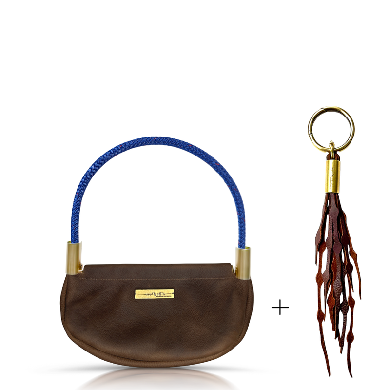 Clam Shell Bag in Brown Leather-zoom-