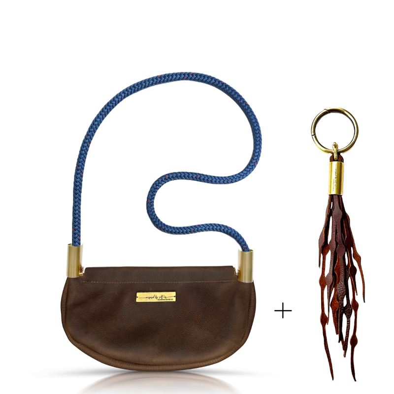 Clam Shell Bag in Brown Leather-zoom-