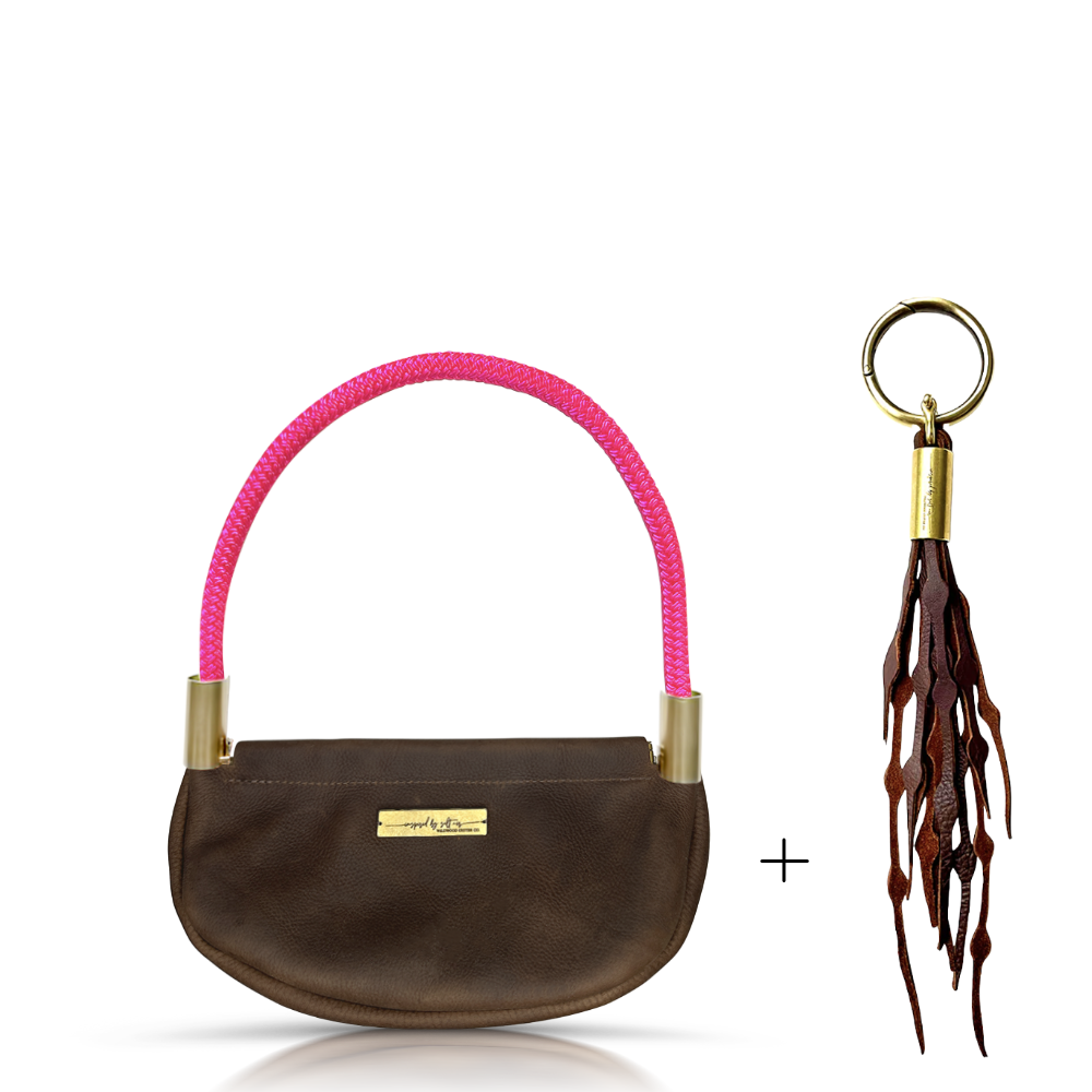 Clam Shell Bag in Brown Leather-31