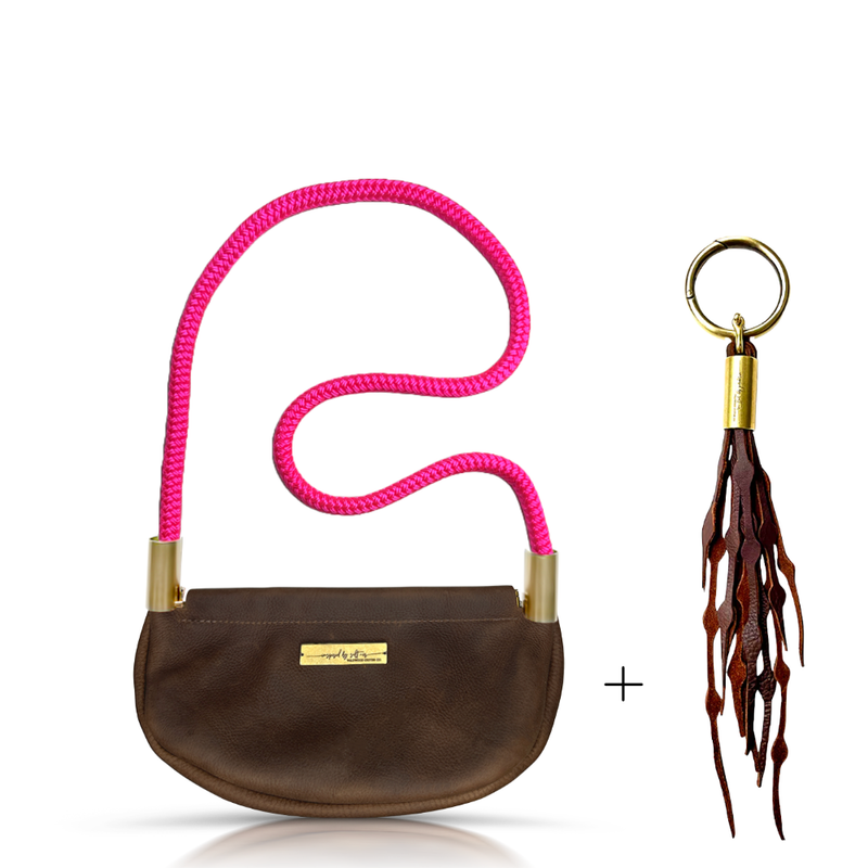 Clam Shell Bag in Brown Leather-zoom-