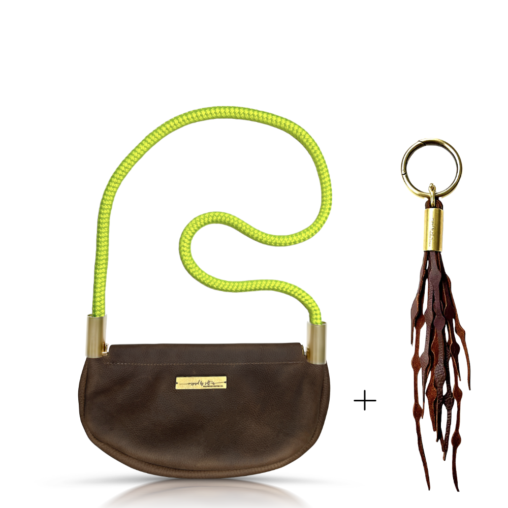 Clam Shell Bag in Brown Leather-zoom-40