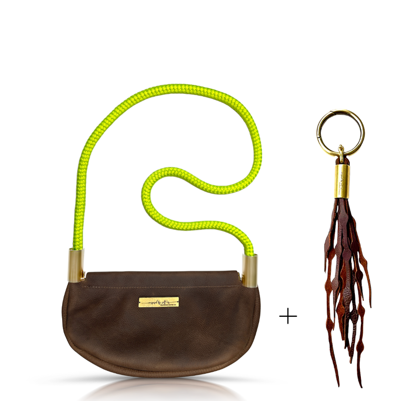 Clam Shell Bag in Brown Leather-zoom-