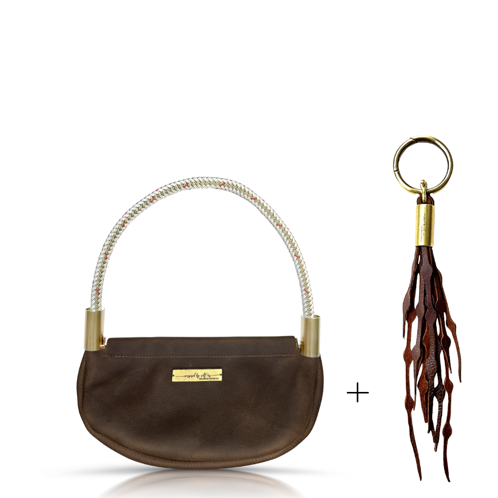 Clam Shell Bag in Brown Leather-27