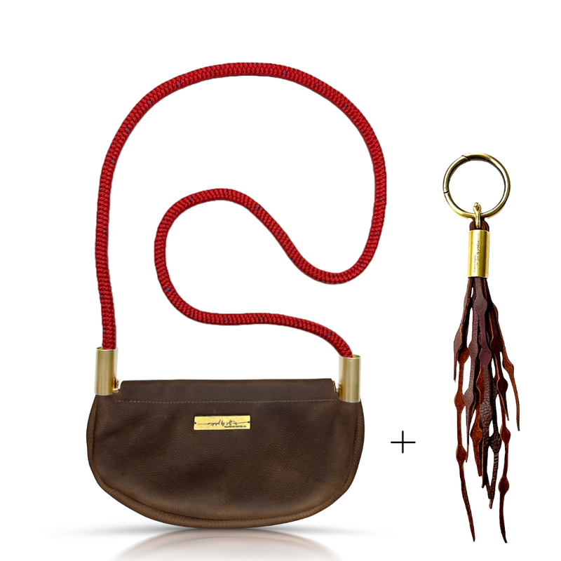 Clam Shell Bag in Brown Leather-zoom-