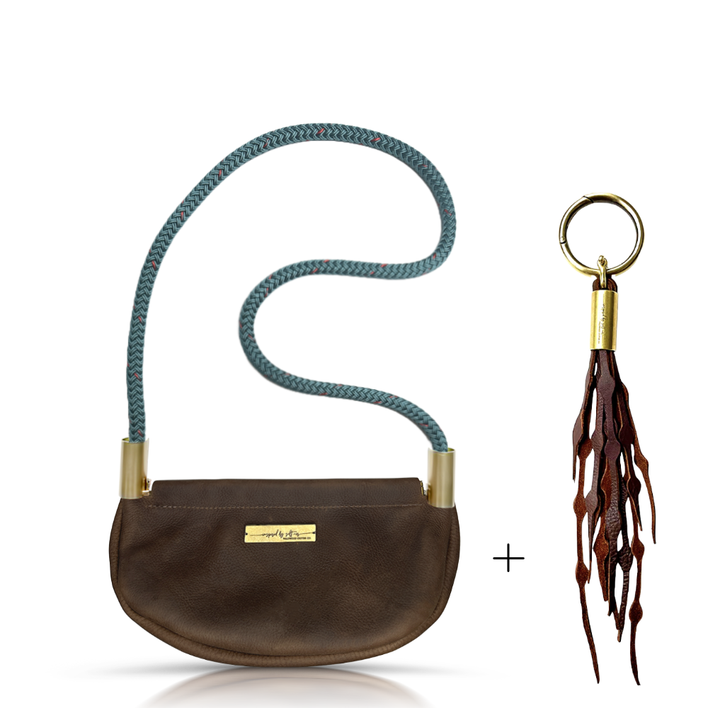Clam Shell Bag in Brown Leather-zoom-34