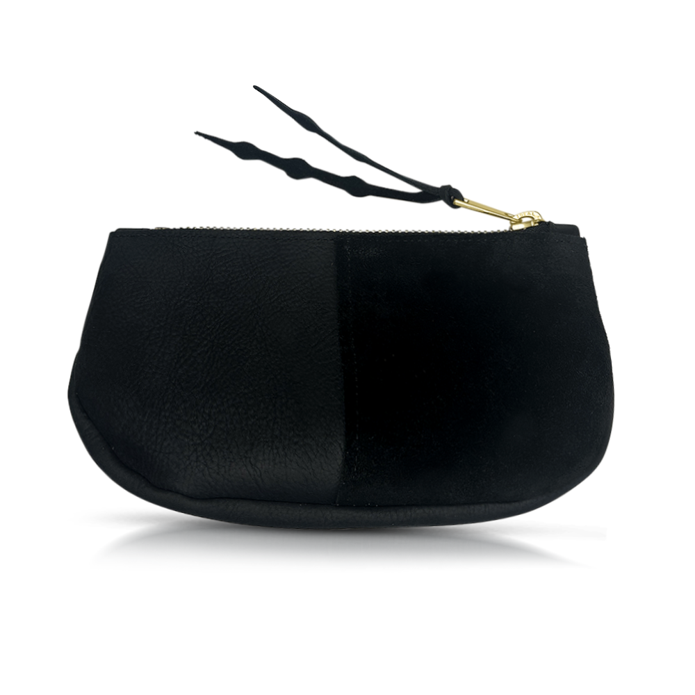 Makeup Bag in Black Leather-zoom-1