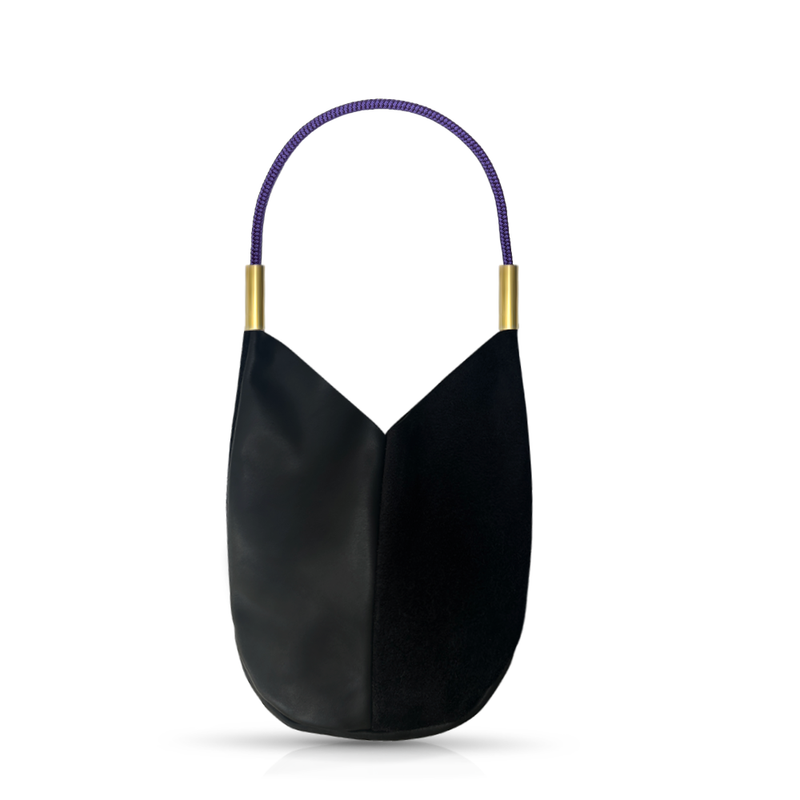 Mermaid Purse in Black Leather-zoom-
