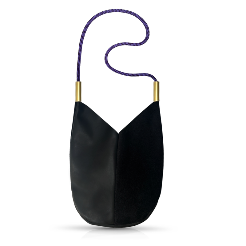 Mermaid Purse in Black Leather-zoom-