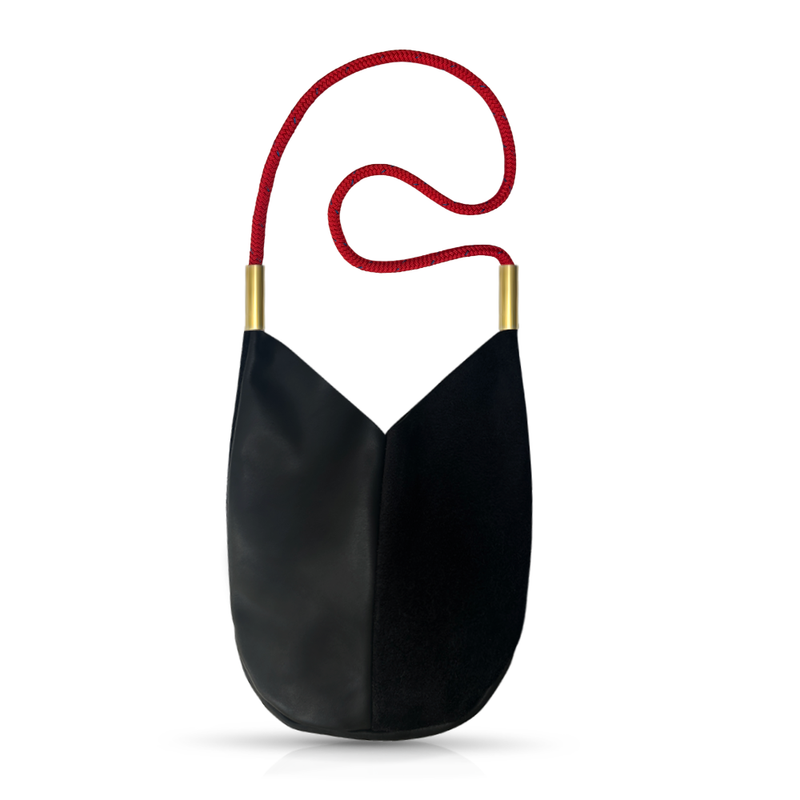 Mermaid Purse in Black Leather-zoom-