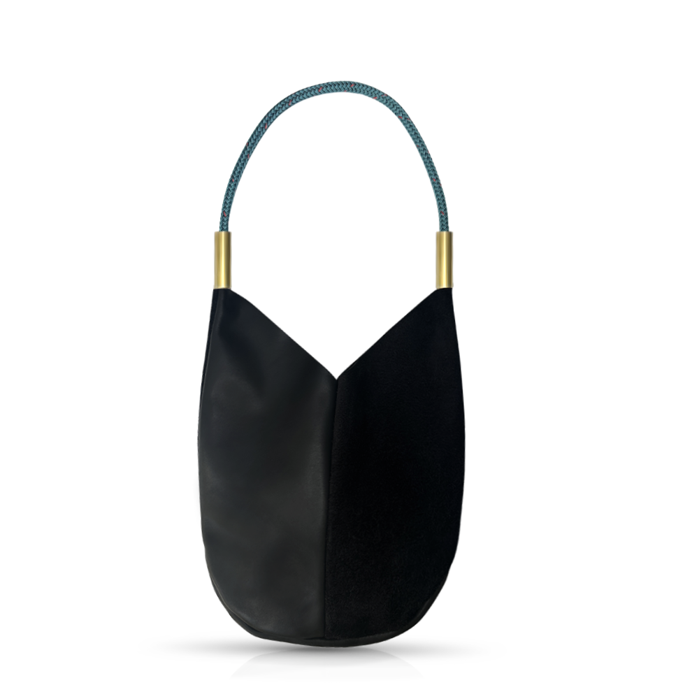 Mermaid Purse in Black Leather-3