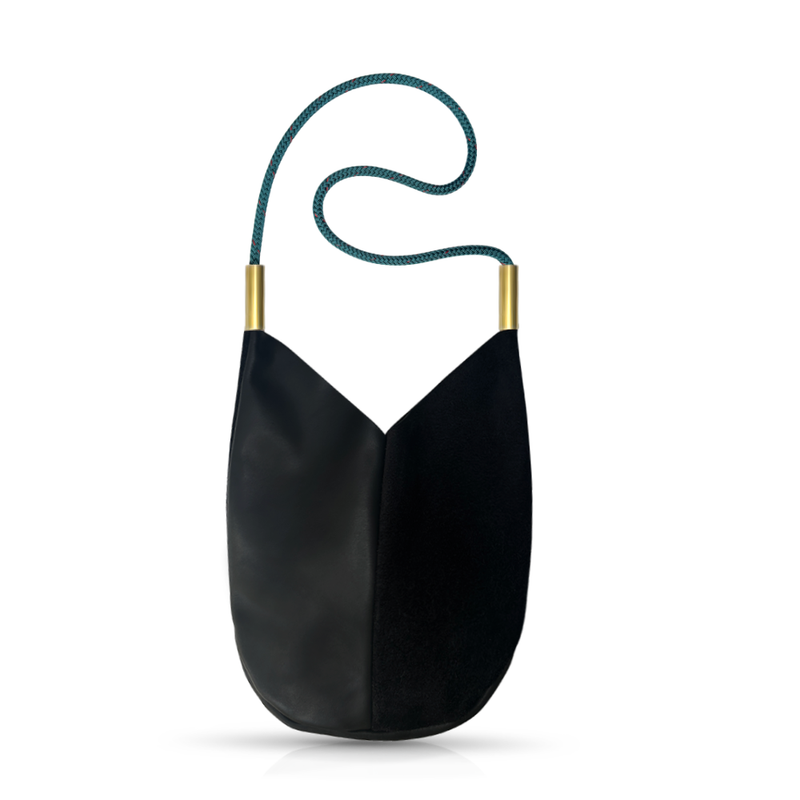 Mermaid Purse in Black Leather-zoom-