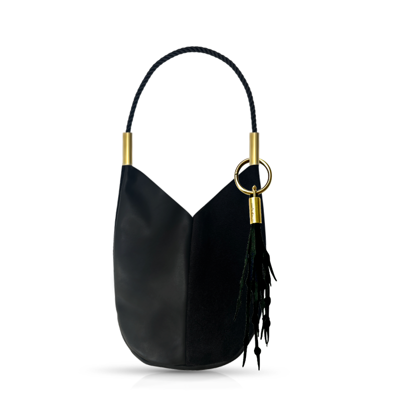 Mermaid Purse in Black Leather-zoom-