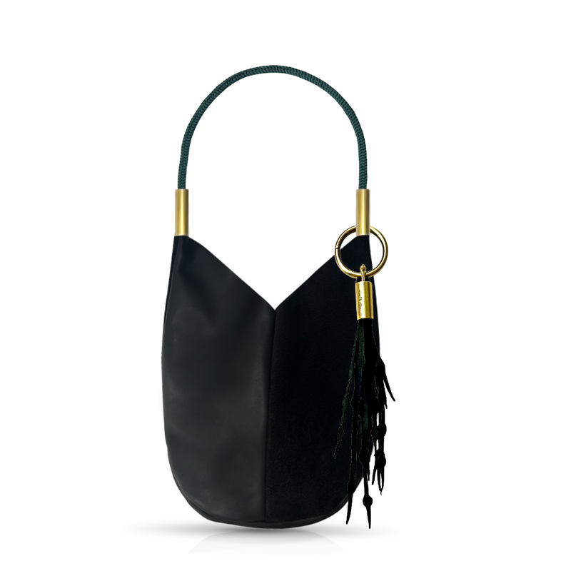 Mermaid Purse in Black Leather-zoom-