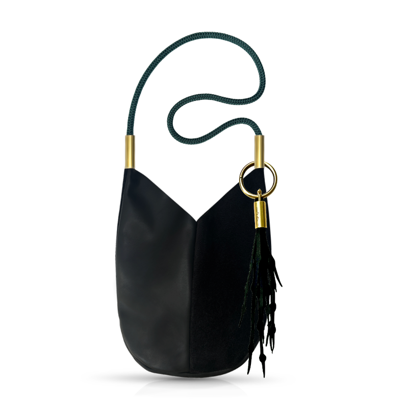 Mermaid Purse in Black Leather-zoom-