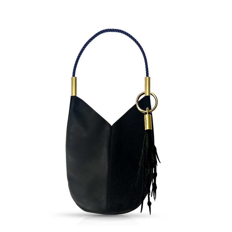 Mermaid Purse in Black Leather-zoom-