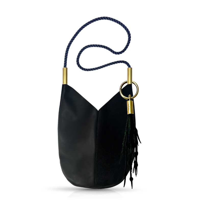 Mermaid Purse in Black Leather-zoom-