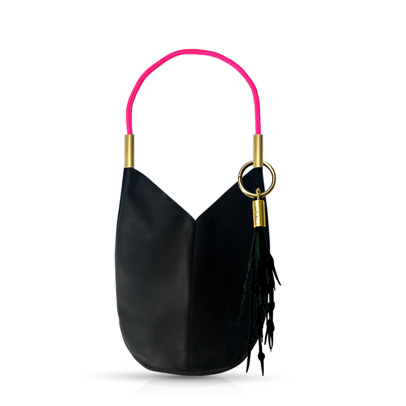 Mermaid Purse in Black Leather-zoom-