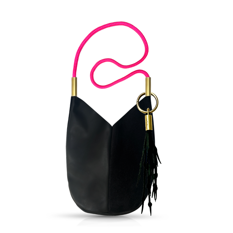 Mermaid Purse in Black Leather-zoom-