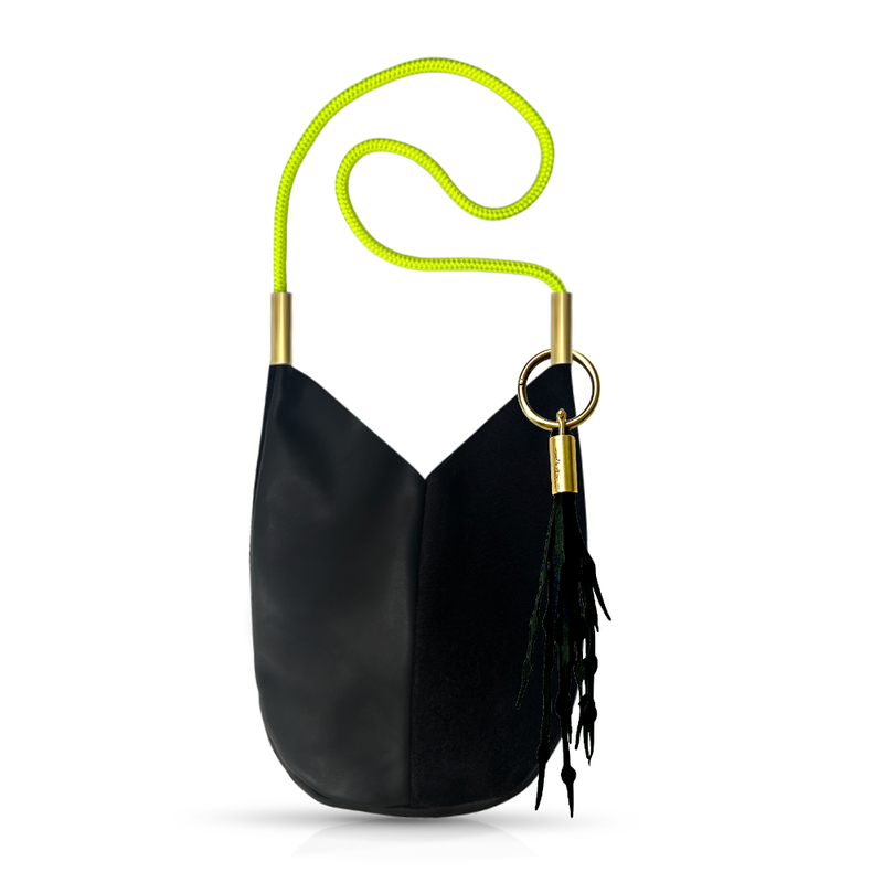 Mermaid Purse in Black Leather-zoom-