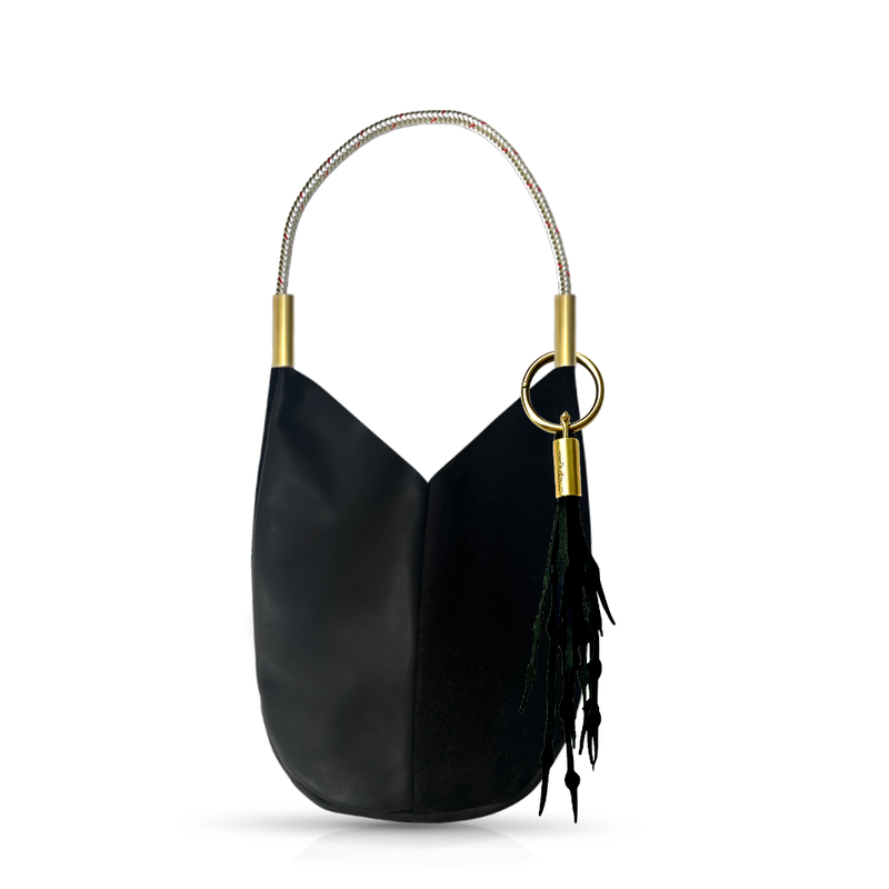 Mermaid Purse in Black Leather-zoom-