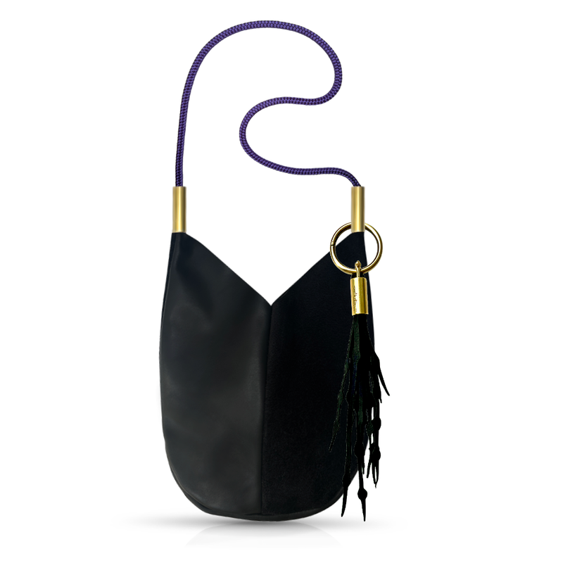 Mermaid Purse in Black Leather-zoom-