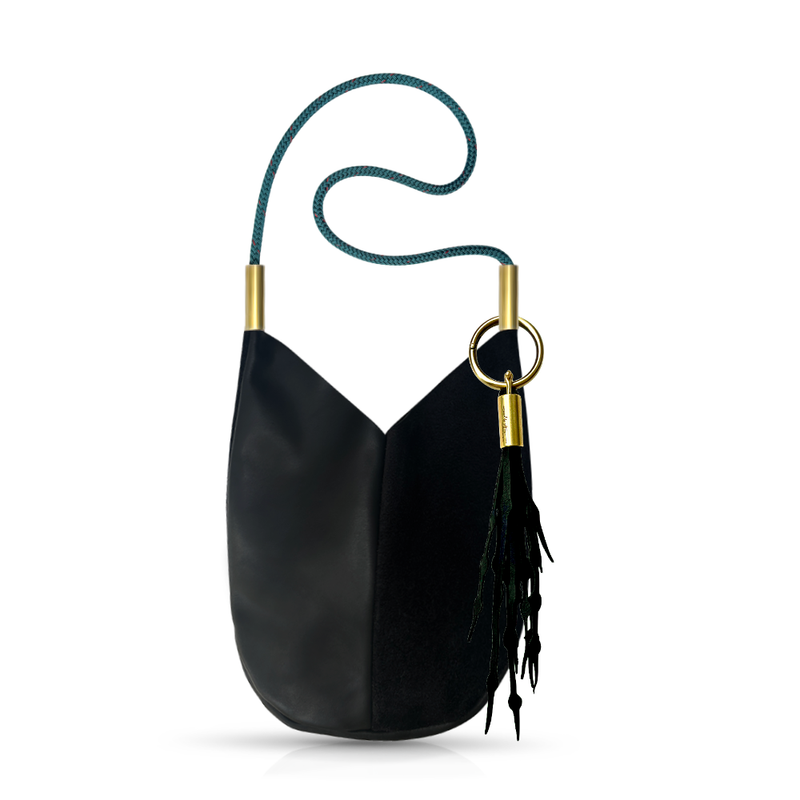 Mermaid Purse in Black Leather-zoom-