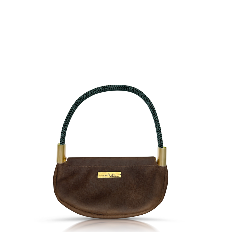 Clam Shell Bag in Brown Leather-zoom-