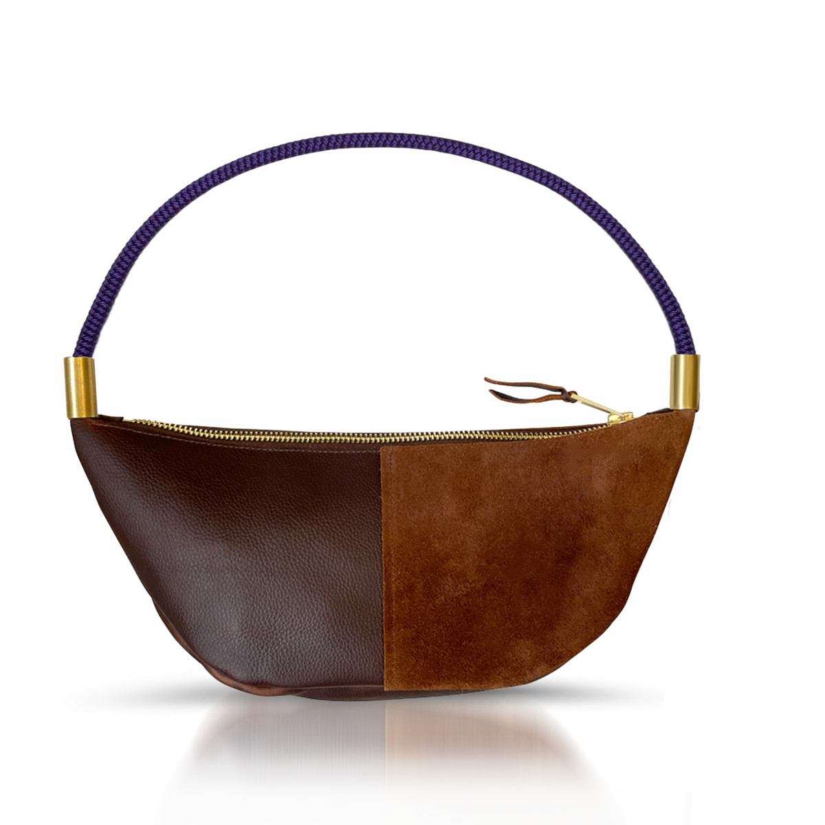 Sling Bag in Brown Leather-zoom-6