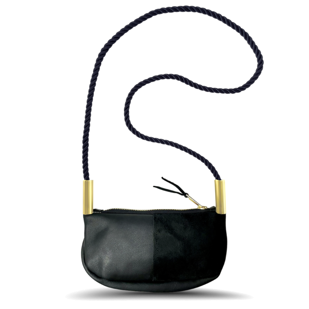 Zip Crossbody in Black Leather-1