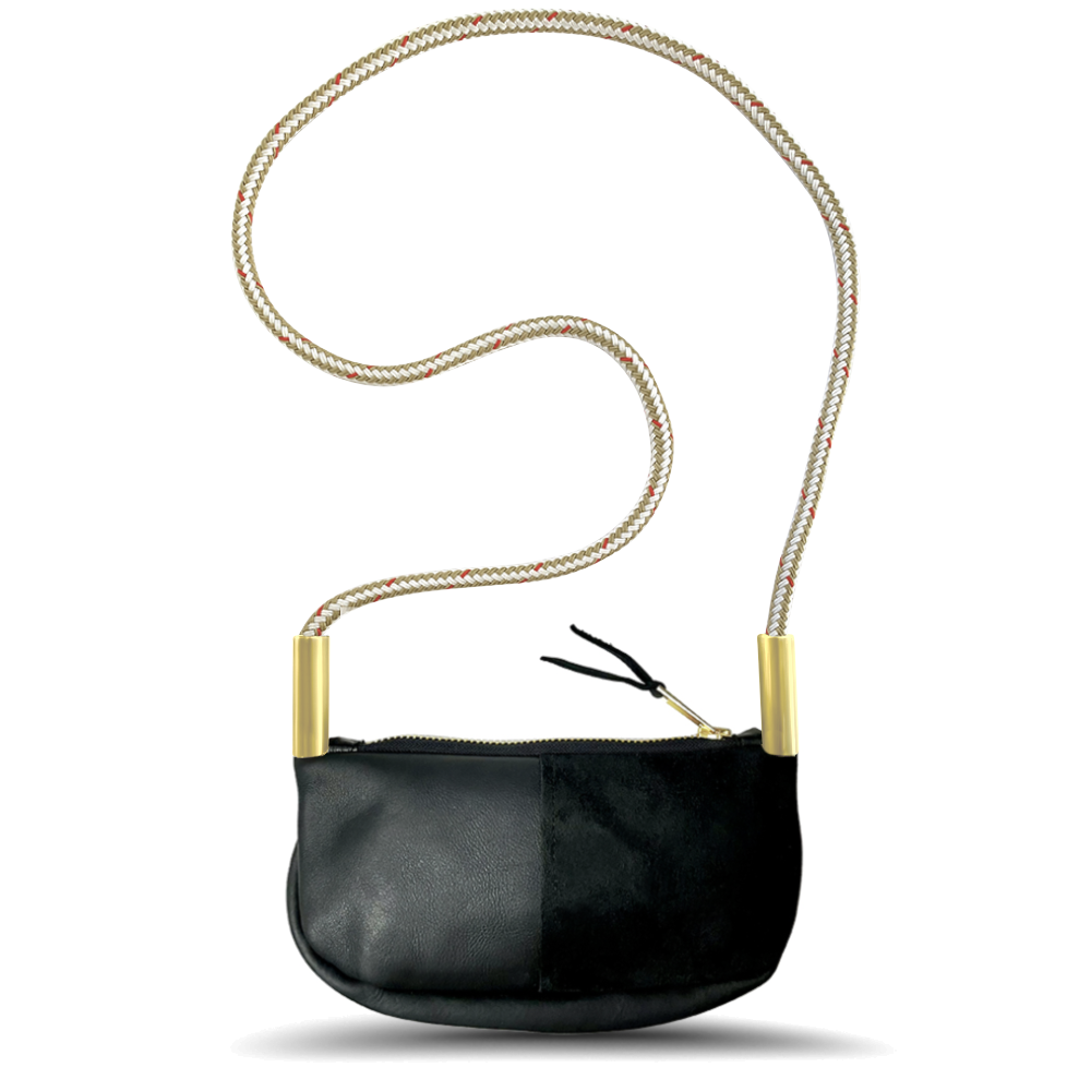 Zip Crossbody in Black Leather-zoom-8