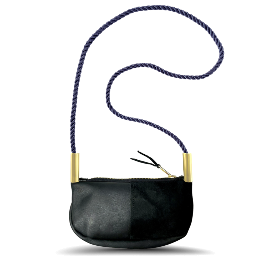 Zip Crossbody in Black Leather-zoom-9