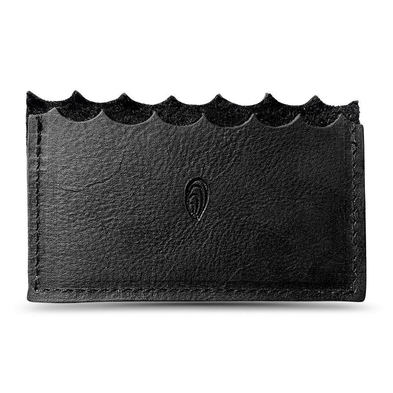 Mini Wallet with Oyster Shell in Black Leather-zoom-