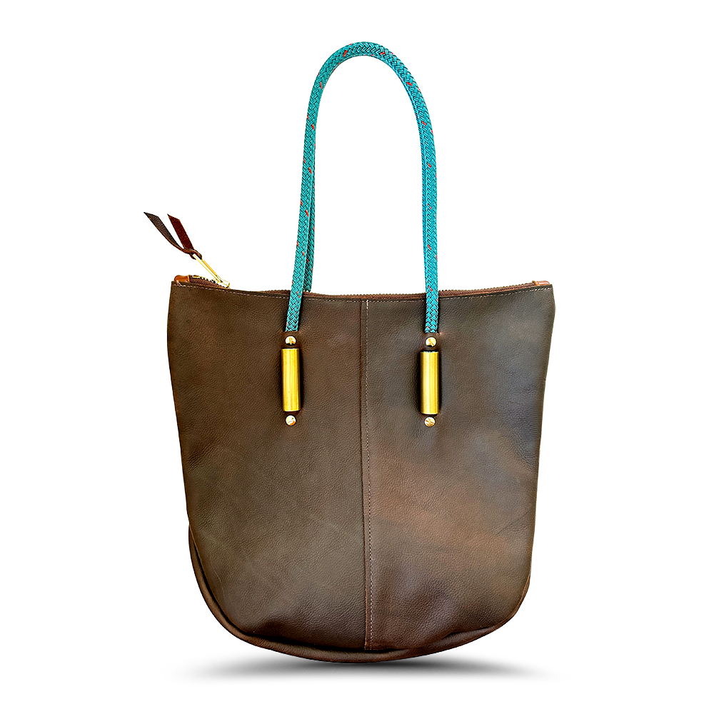 Zip Tote in Brown Leather-zoom-3